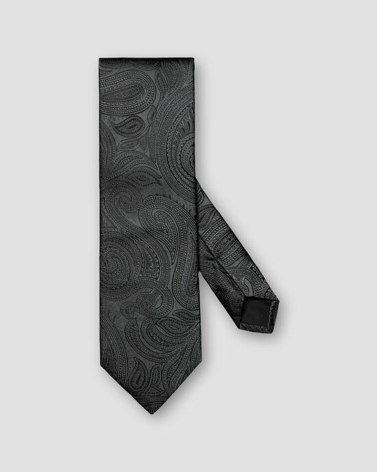 Dunkelgrne Krawatte mit Paisley-Muster aus gewebter Seide