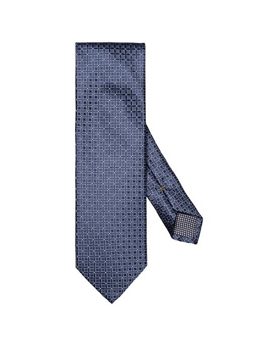 Dunkelblaue Seidenkrawatte mit geometrischem Muster