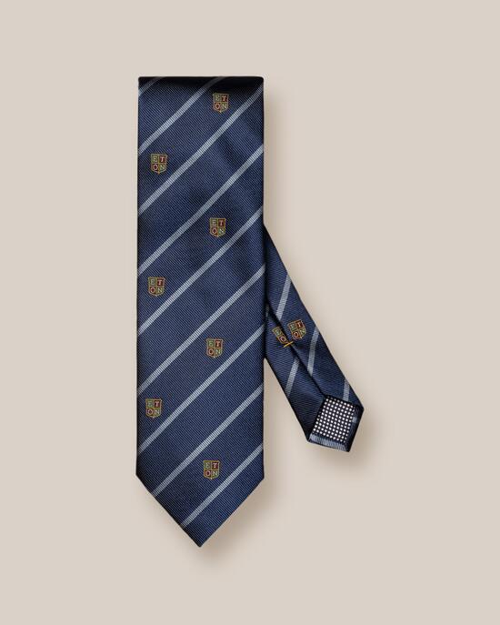 Mittelblaue Regiments-Streifen-Seidenkrawatte