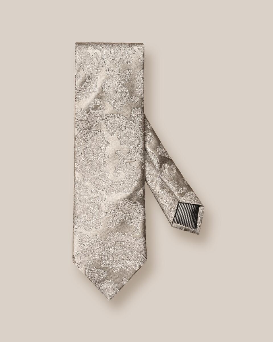 Hellgraue Paisley-Abendkrawatte &ndash; Glitzereffekt